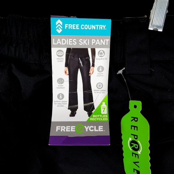 NWT Free Country $125 Women's Black FreeCycle® Chill Off Padded Ski Pant - Picture 7 of 12